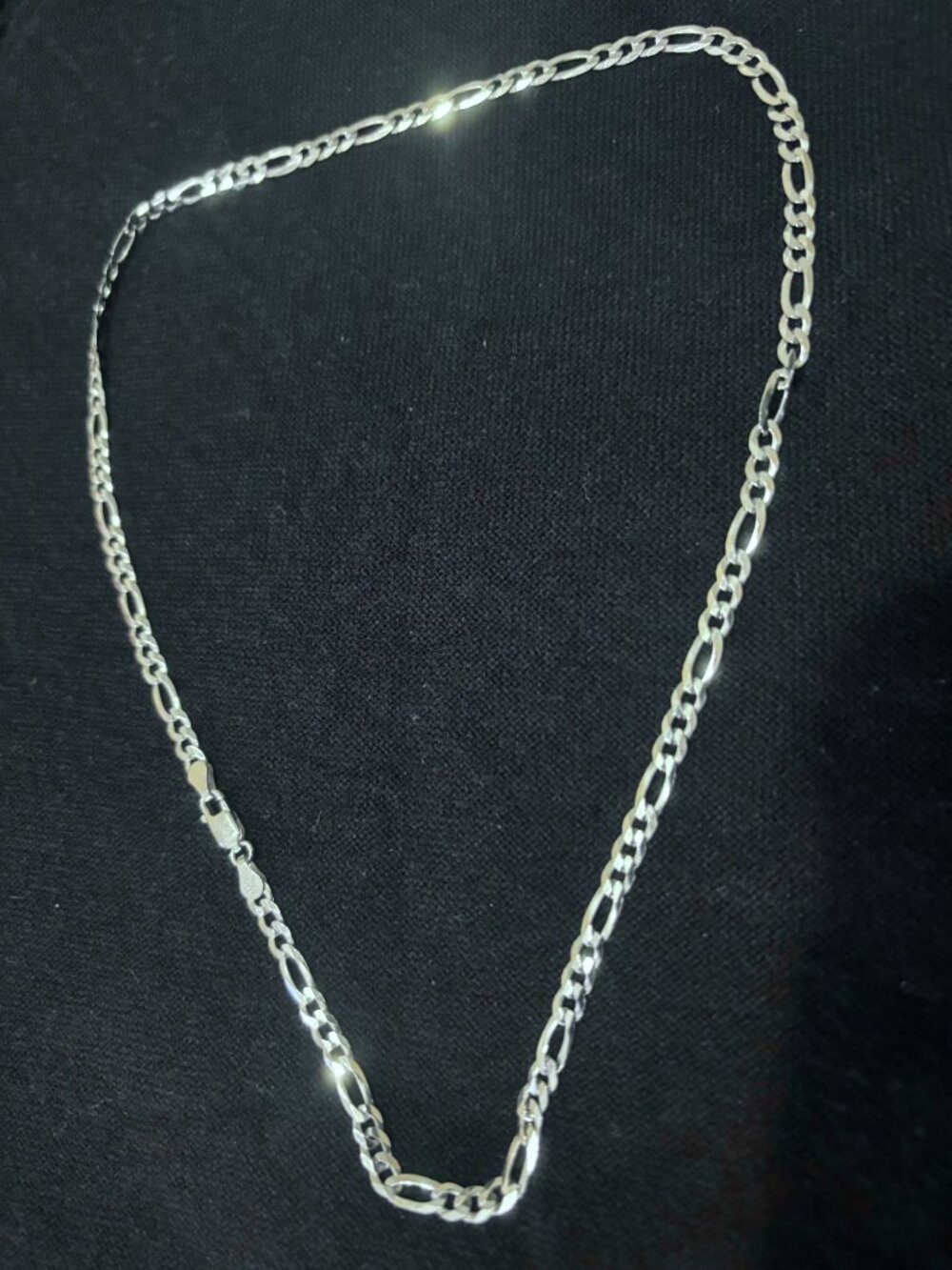925 Italian silver figaro chain necklace 20" | 6.4gram | 3mm Lobster Clasp